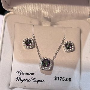 New Earrings & necklace set Mystic Topaz